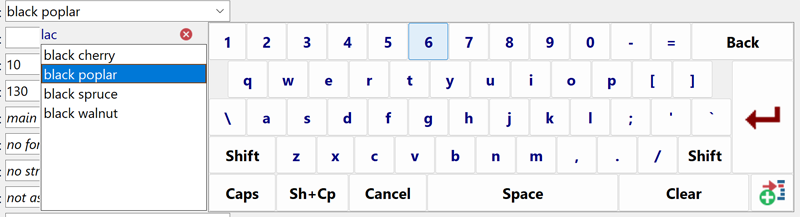 Searching Lookup Lists Using the Virtual Keyboard